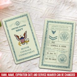 US Navy, E 6 Red - Printed Metal Card