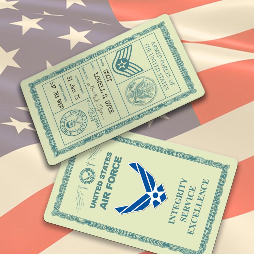 US Air Force , E 9 Air Force Chief Master Sergeant - Printed Metal Card - Image 2