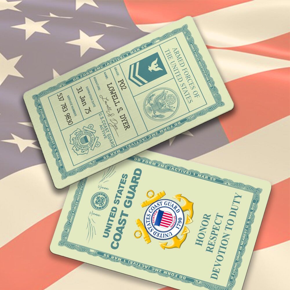 US Coast Guard, All Gave Some, Some Gave All - Printed Metal Card - Image 2