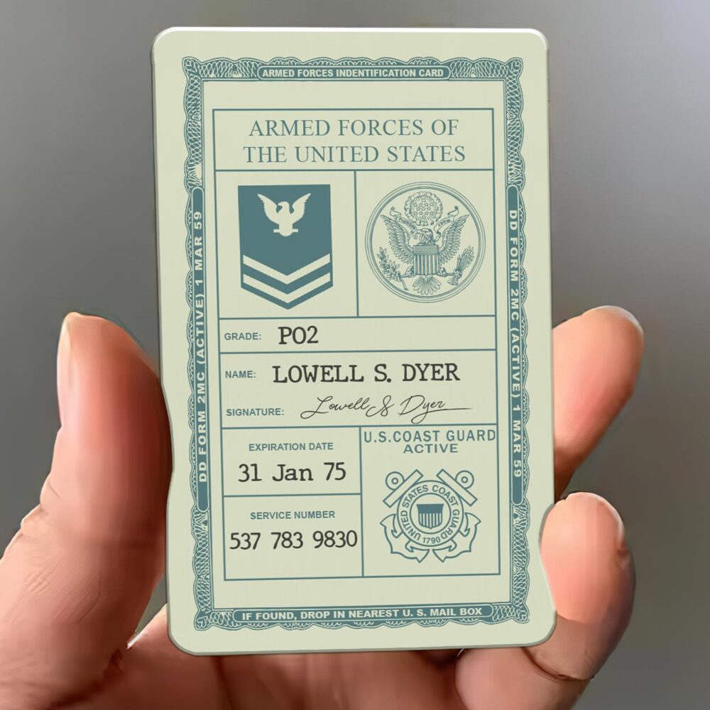 US Coast Guard, All Gave Some, Some Gave All - Printed Metal Card - Image 3