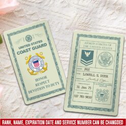 US Coast Guard, All Gave Some, Some Gave All - Printed Metal Card