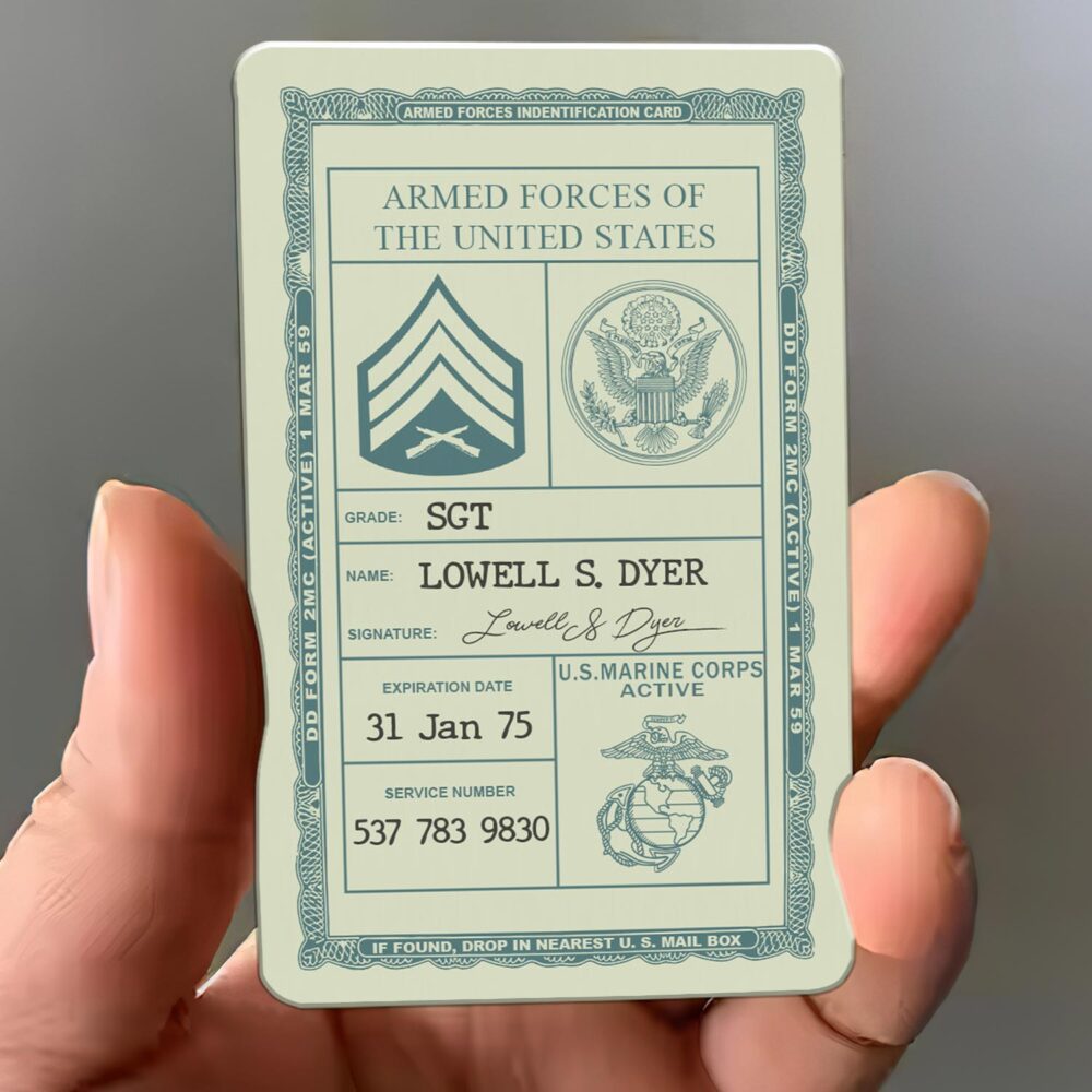 US Marine Corps, Freedom Over Fear - Printed Metal Card - Image 3