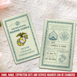 US Marine Corps, Freedom Over Fear - Printed Metal Card