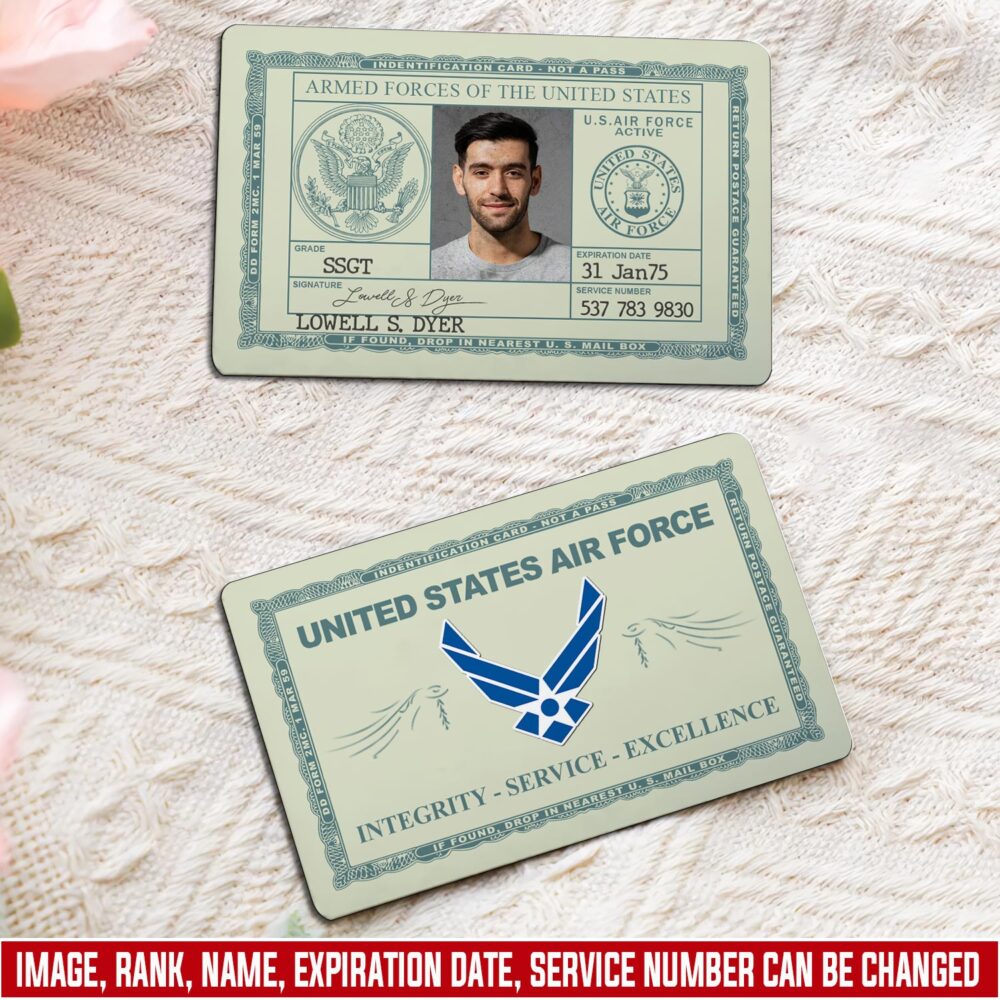 Military Personalized Printed Vintage Identification Metal Card - Image 3