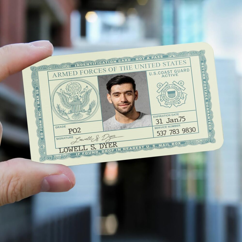 Military Personalized Printed Vintage Identification Metal Card - Image 5