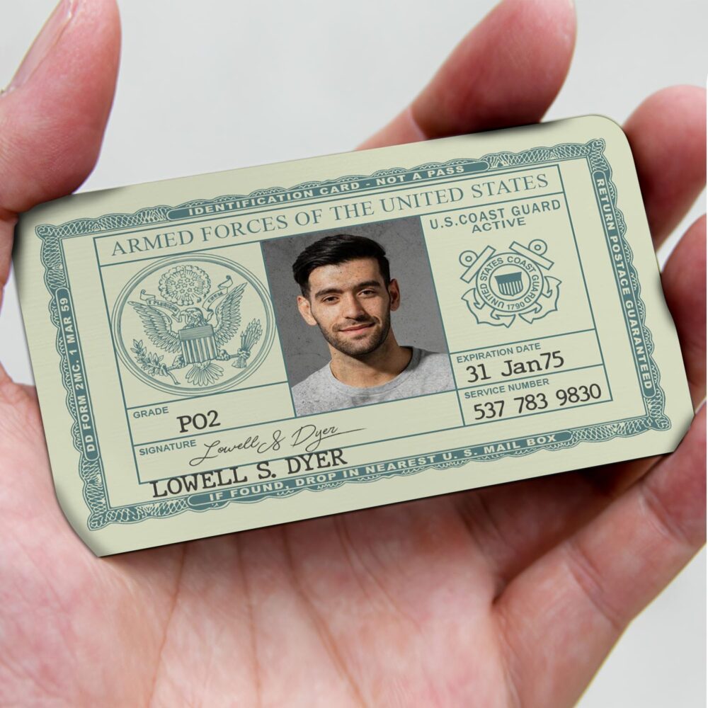 Military Personalized Printed Vintage Identification Metal Card - Image 5