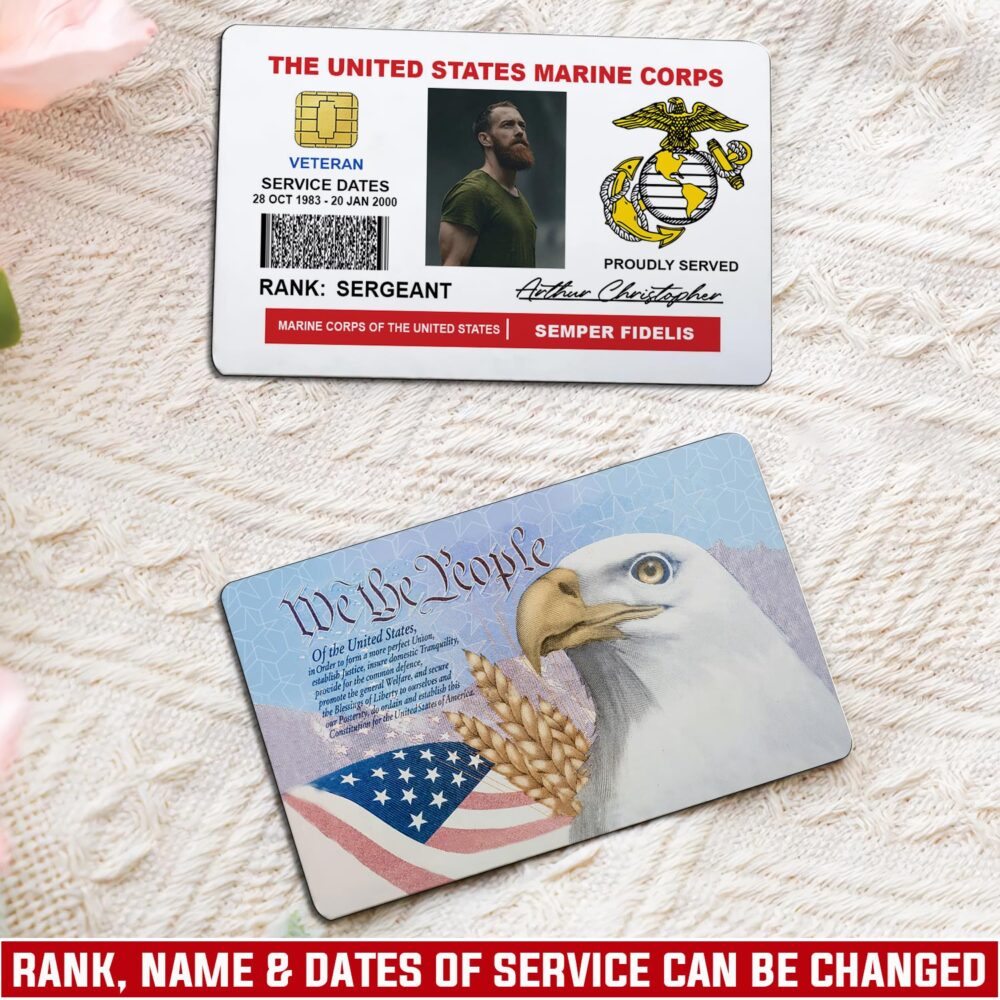 Military Personalized Veteran Identification Metal Card - Image 3