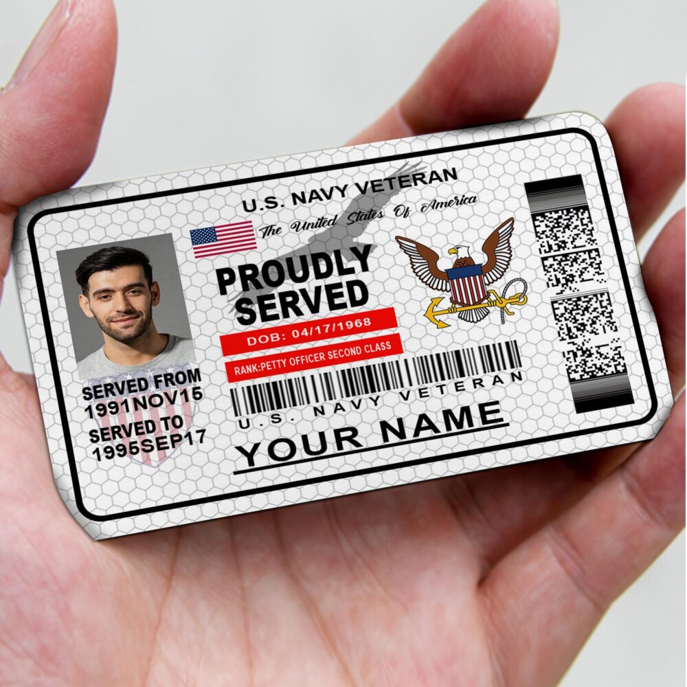 Personalized Veteran Identification Metal Card - Image 2