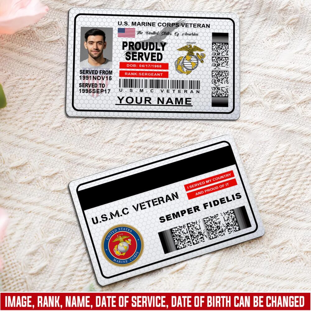 Personalized Veteran Identification Metal Card - Image 3