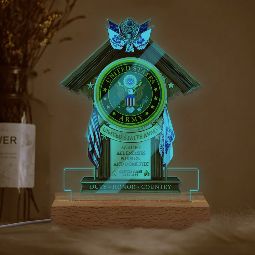 US Army, E 8 Army First Sergeant - Personalized Led Lamp - Image 2