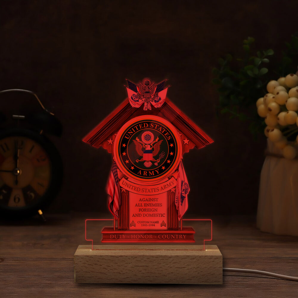 US Army, E 8 Army First Sergeant - Personalized Led Lamp - Image 4