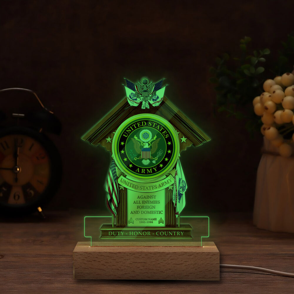 US Army, E 8 Army First Sergeant - Personalized Led Lamp - Image 5