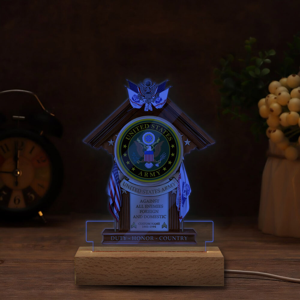 US Army, E 8 Army First Sergeant - Personalized Led Lamp - Image 6