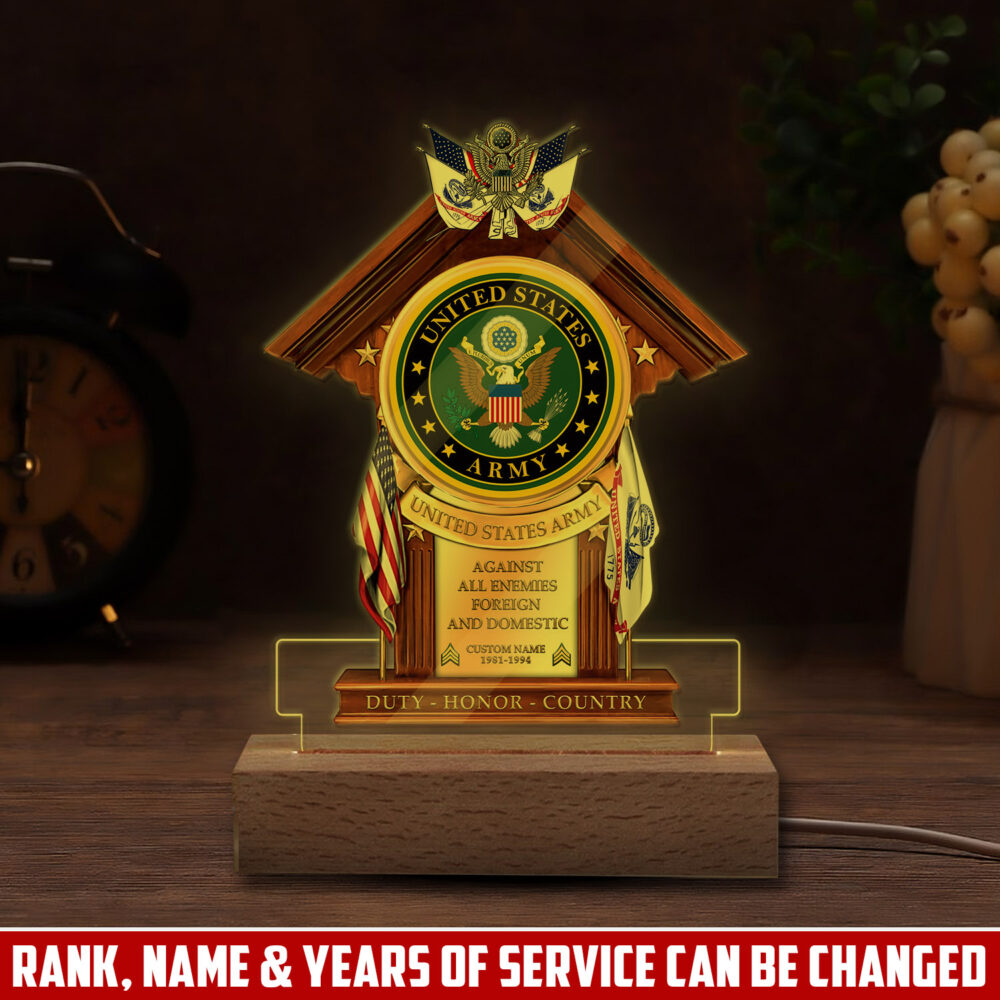 US Army, E 8 Army First Sergeant - Personalized Led Lamp
