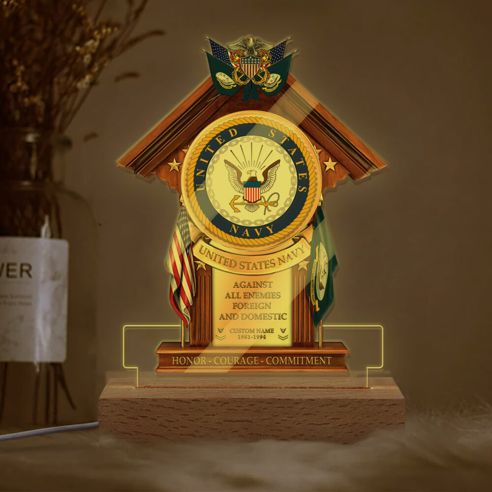 US Navy, Honor The Fallen - Personalized Led Lamp - Image 2