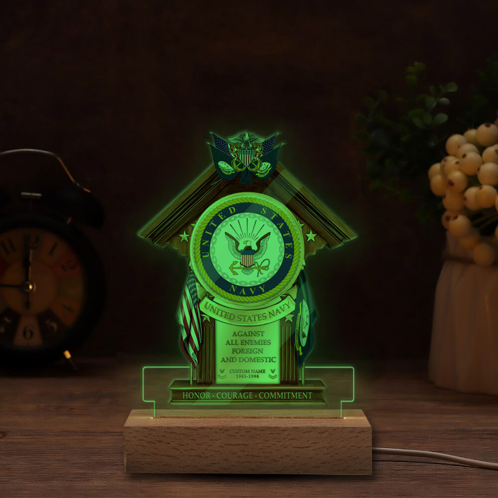 US Navy, Honor The Fallen - Personalized Led Lamp - Image 4