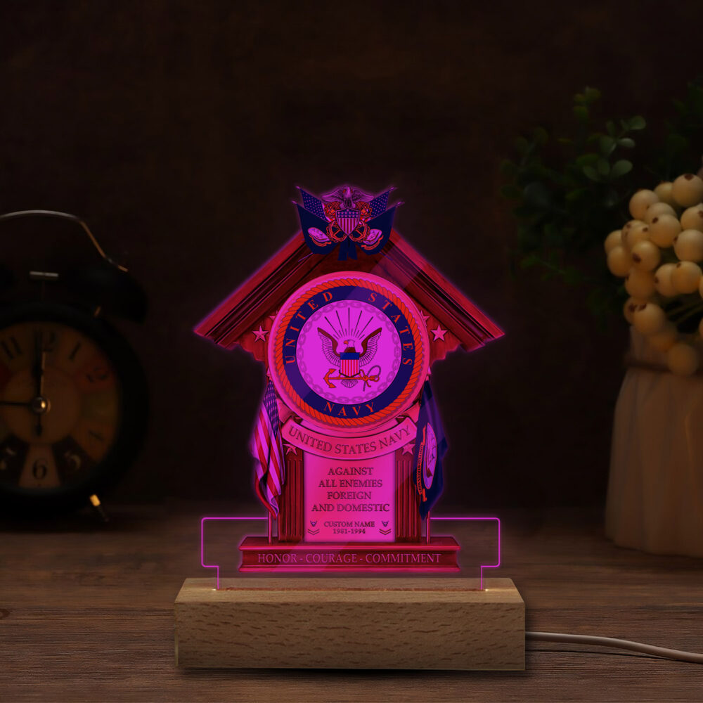US Navy, Honor The Fallen - Personalized Led Lamp - Image 6