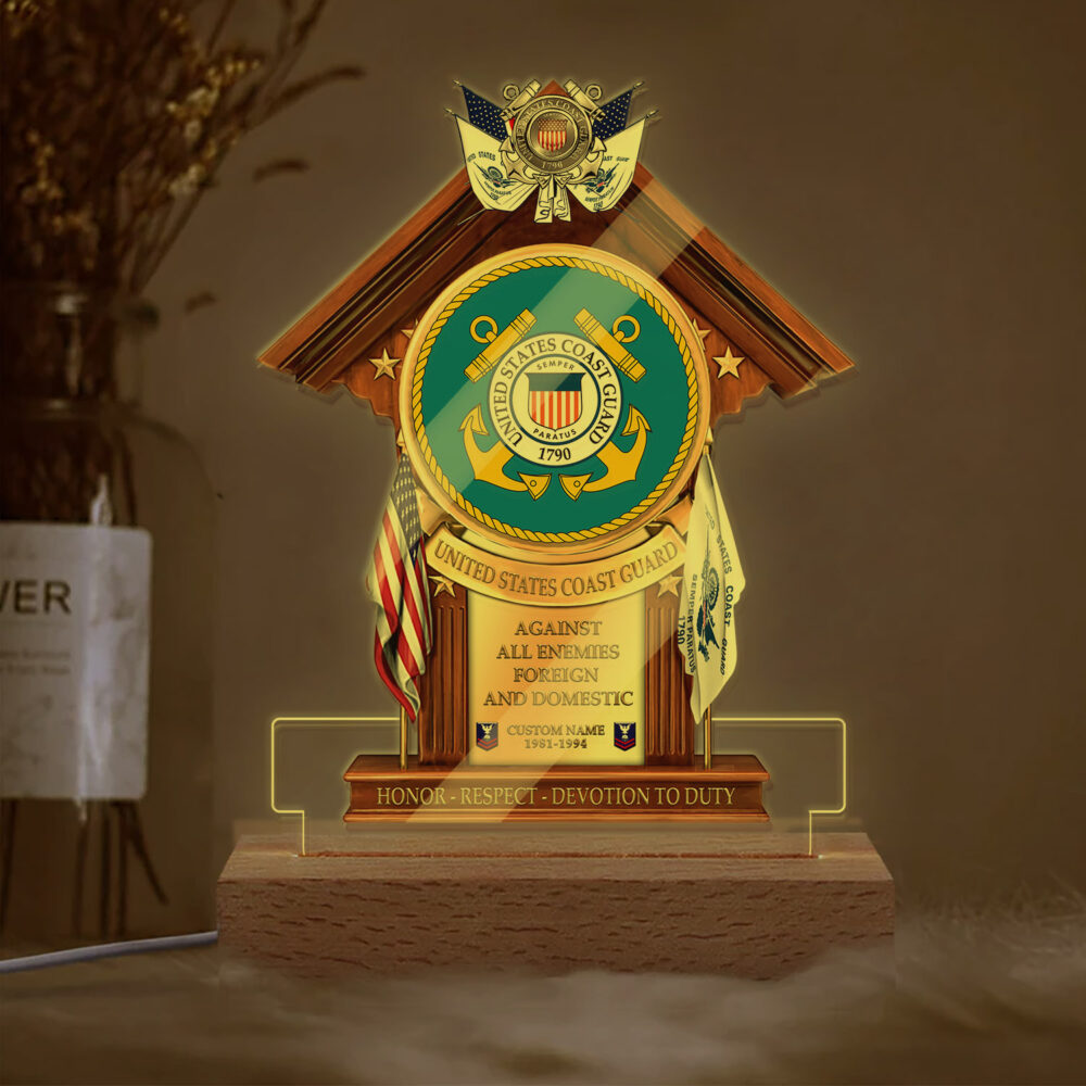 US Coast Guard, Born Ready - Personalized Led Lamp - Image 2