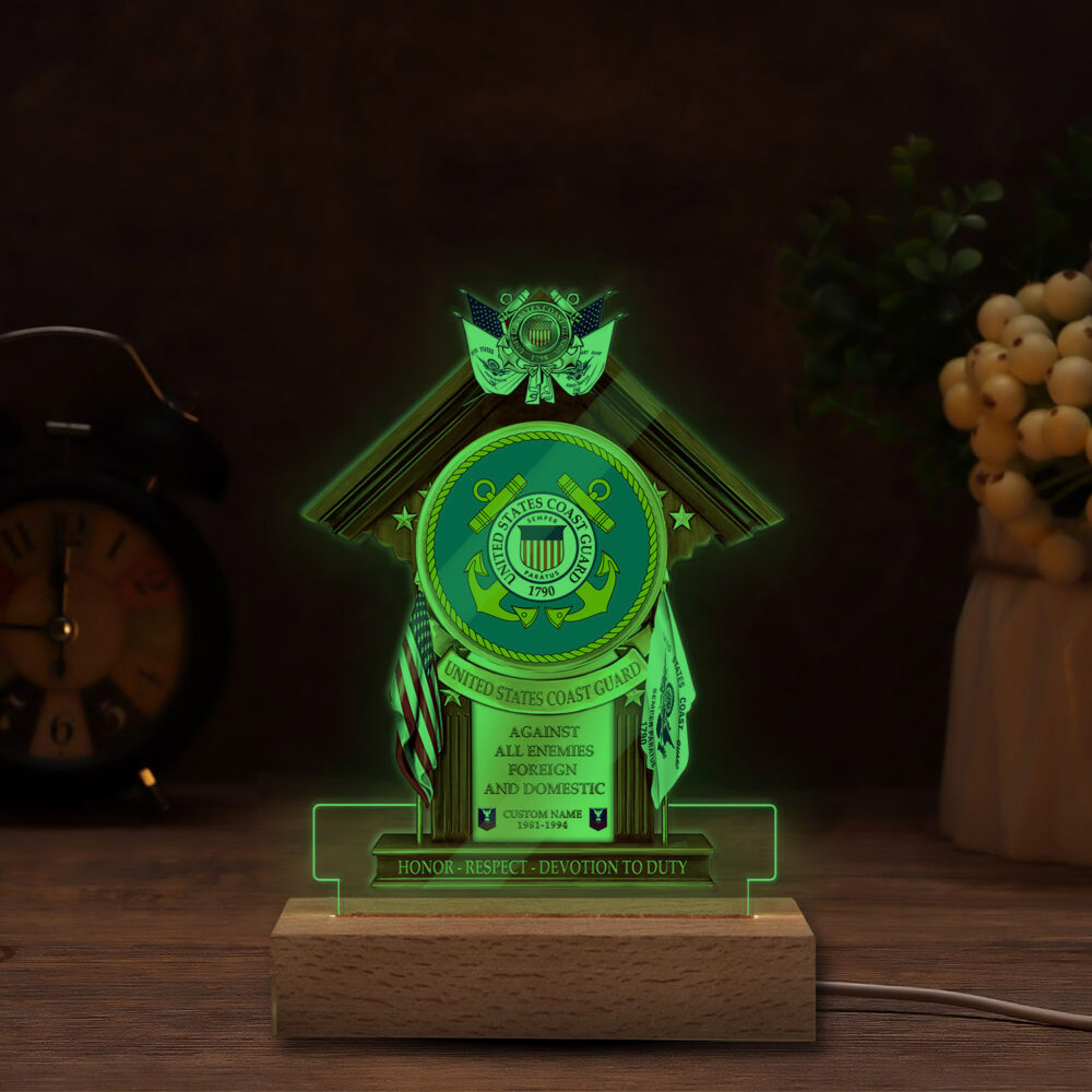 US Coast Guard, Born Ready - Personalized Led Lamp - Image 4