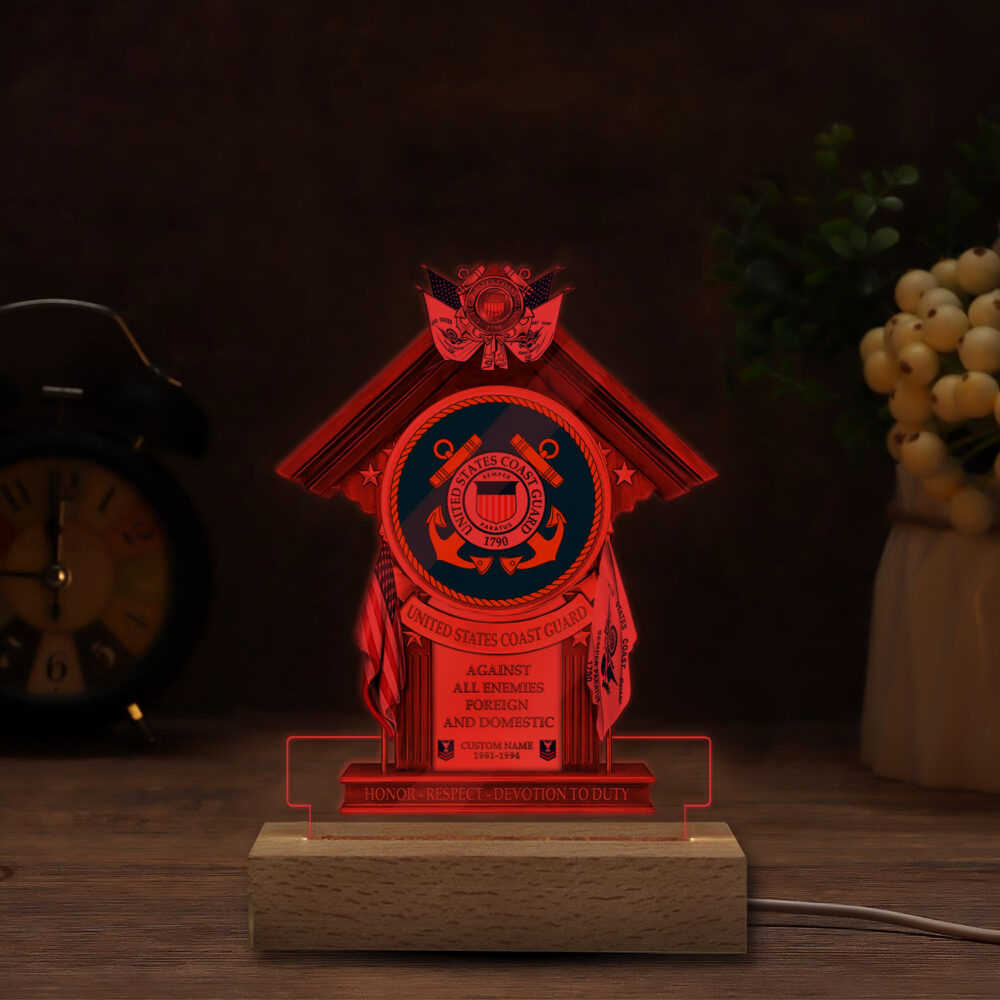 US Coast Guard, Born Ready - Personalized Led Lamp - Image 5