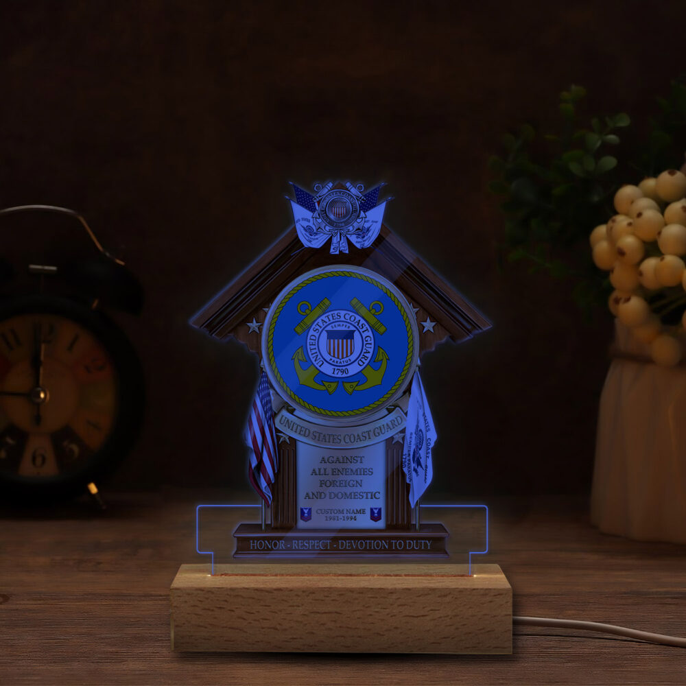 US Coast Guard, Born Ready - Personalized Led Lamp - Image 6