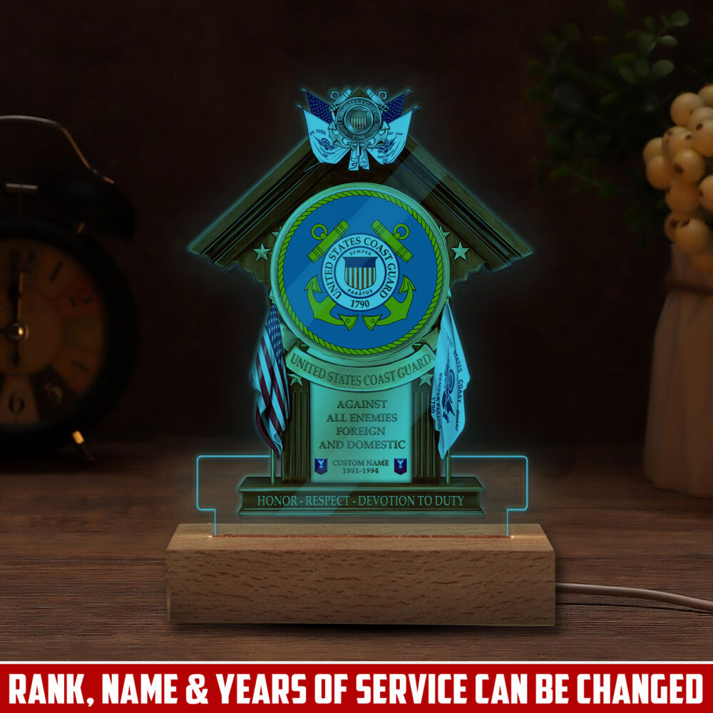 US Coast Guard, Born Ready - Personalized Led Lamp