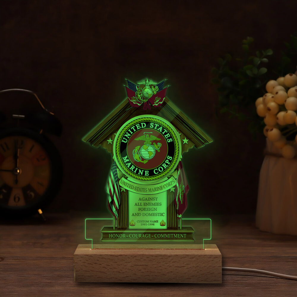 US Marine Corps, Never Retreat, Never Surrender - Personalized Led Lamp - Image 4