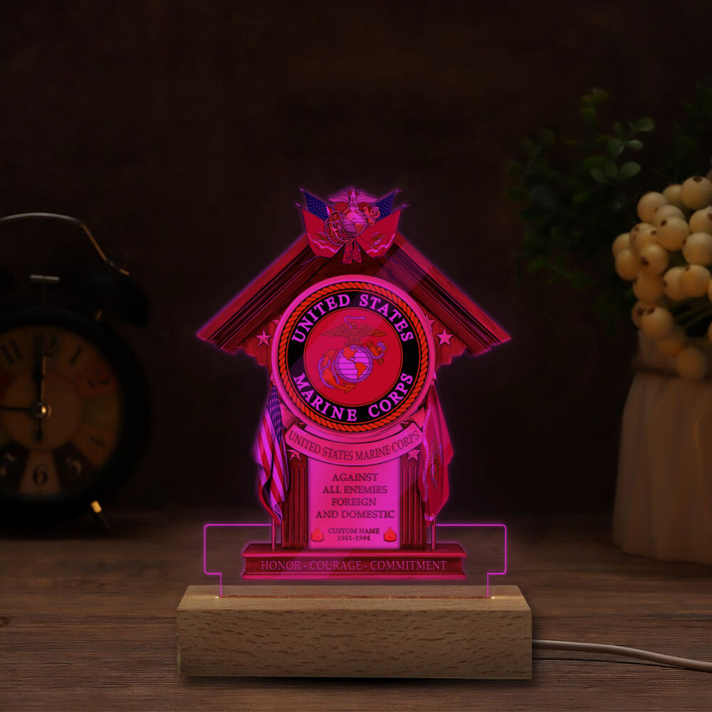 US Marine Corps, Never Retreat, Never Surrender - Personalized Led Lamp - Image 6