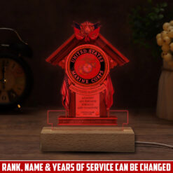 US Marine Corps, Never Retreat, Never Surrender - Personalized Led Lamp