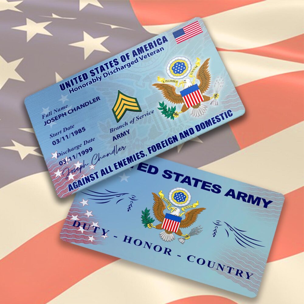 US Army, E 7 Army Master Specialist - Printed Metal Card - Image 3