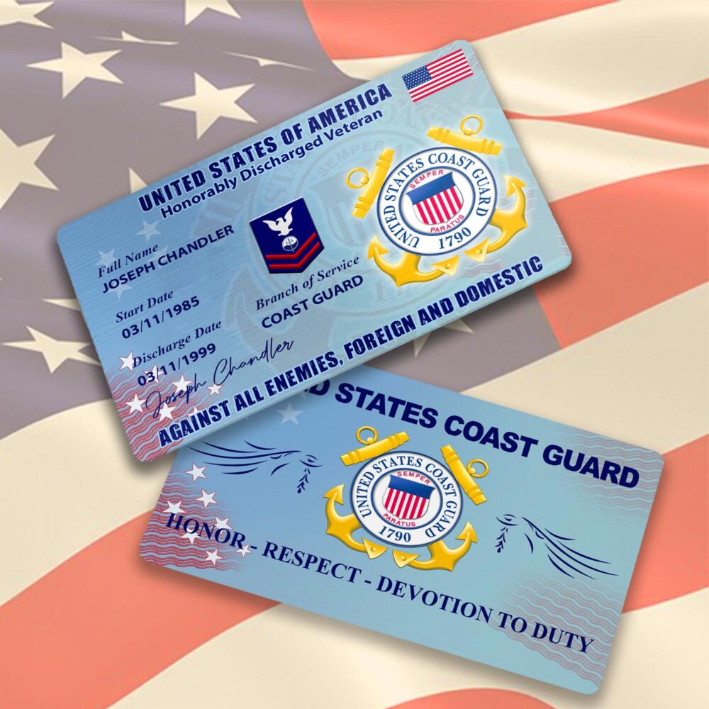 US Coast Guard, No One Gets Left Behind - Printed Metal Card - Image 3