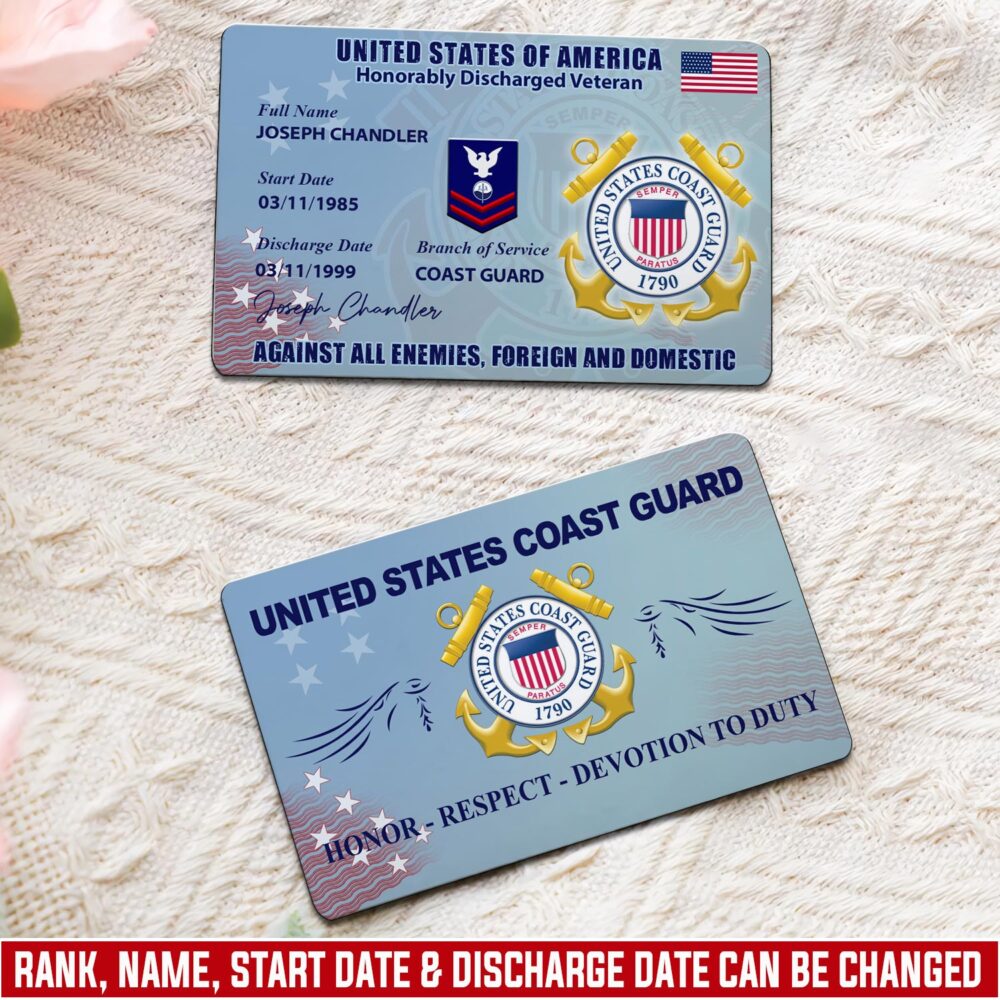 US Coast Guard, No One Gets Left Behind - Printed Metal Card
