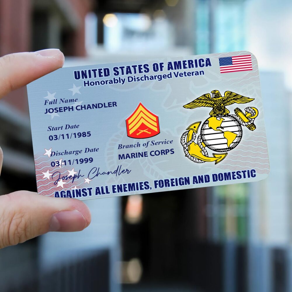 US Marine Corps, O 2 Marines First Lieutenant - Printed Metal Card - Image 2