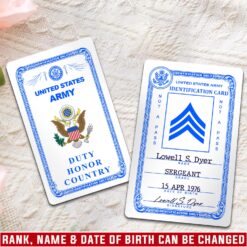 US Army, This We’ll Defend - Printed Metal Card