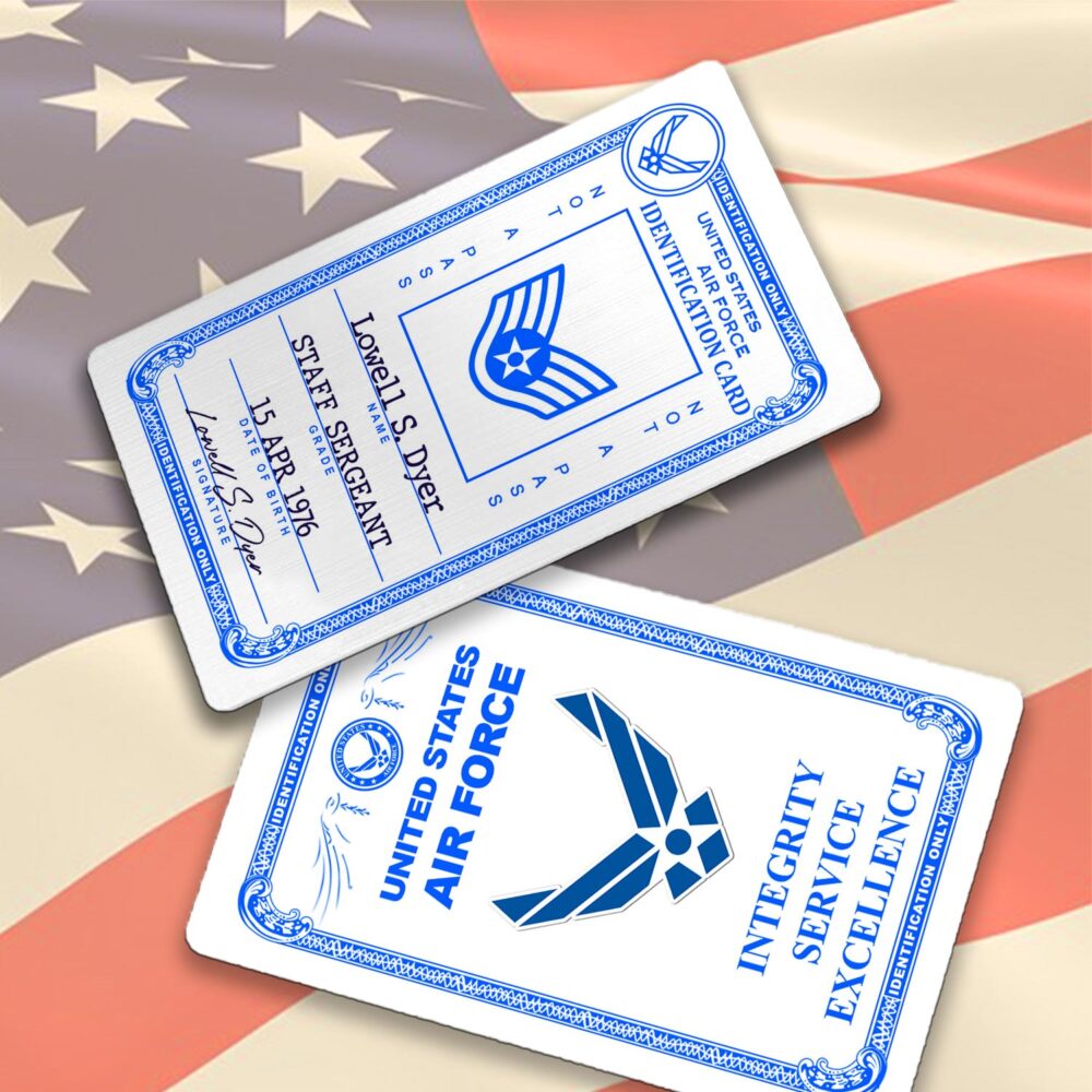 US Air Force , O 5 Air Force Lieutenant Colonel - Printed Metal Card - Image 2