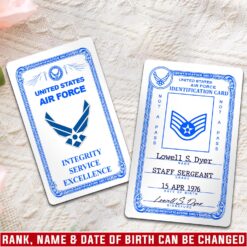 US Air Force , O 5 Air Force Lieutenant Colonel - Printed Metal Card