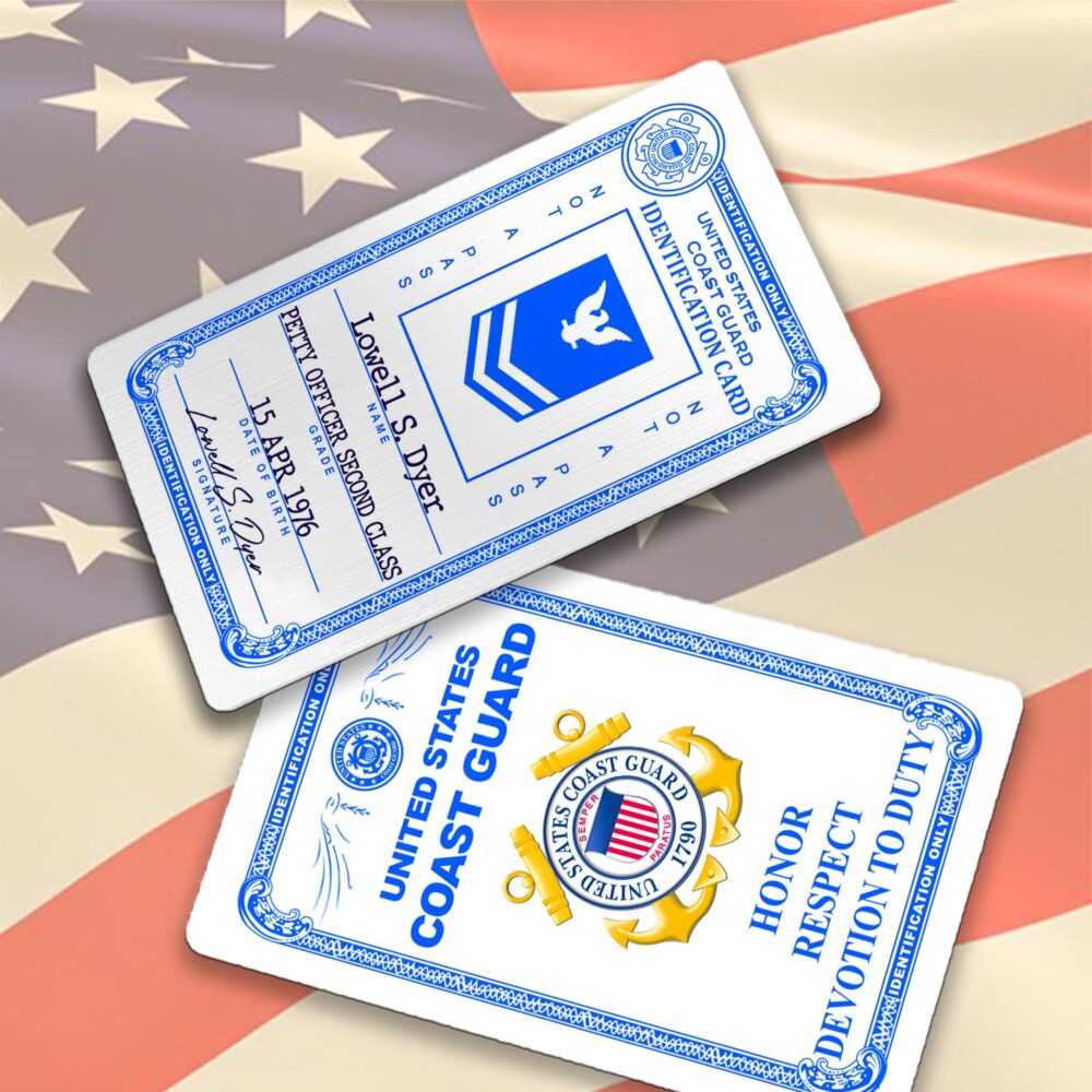 US Coast Guard, E 2 White - Printed Metal Card - Image 2