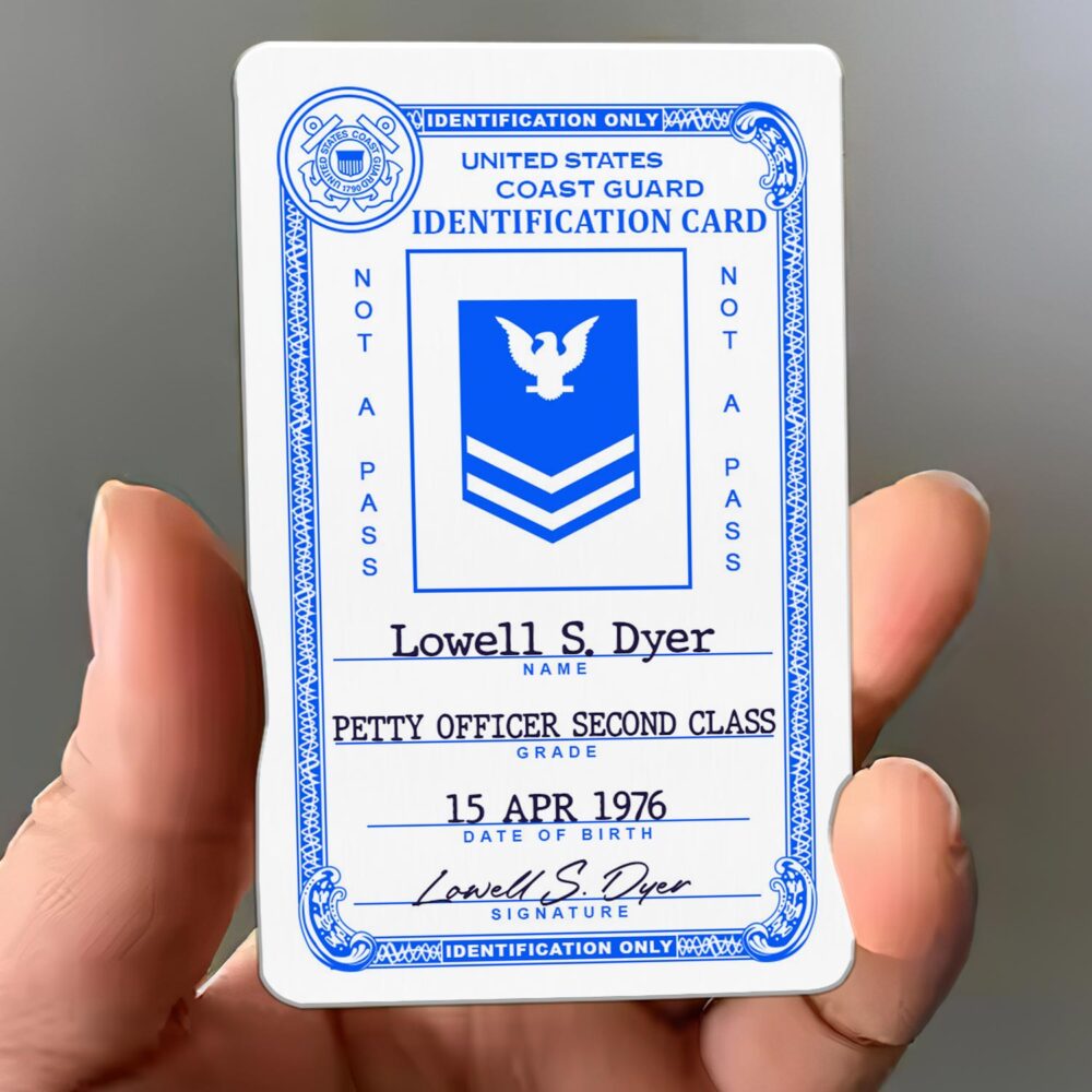 US Coast Guard, E 2 White - Printed Metal Card - Image 3