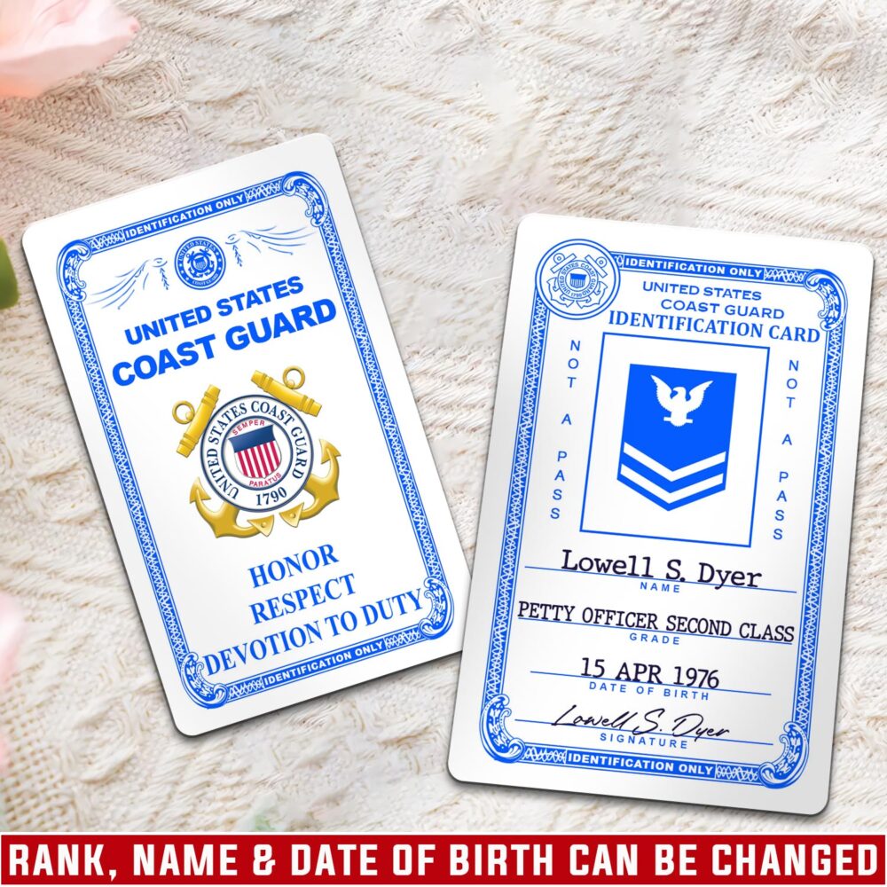 US Coast Guard, E 2 White - Printed Metal Card