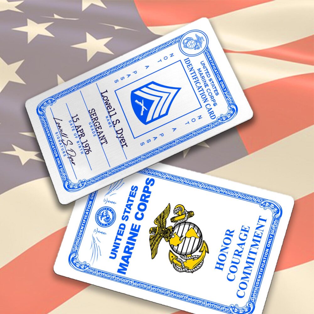 US Marine Corps, Once A Marine, Always A Marine - Printed Metal Card - Image 2