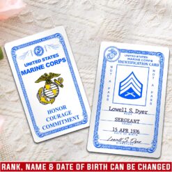 US Marine Corps, Once A Marine, Always A Marine - Printed Metal Card