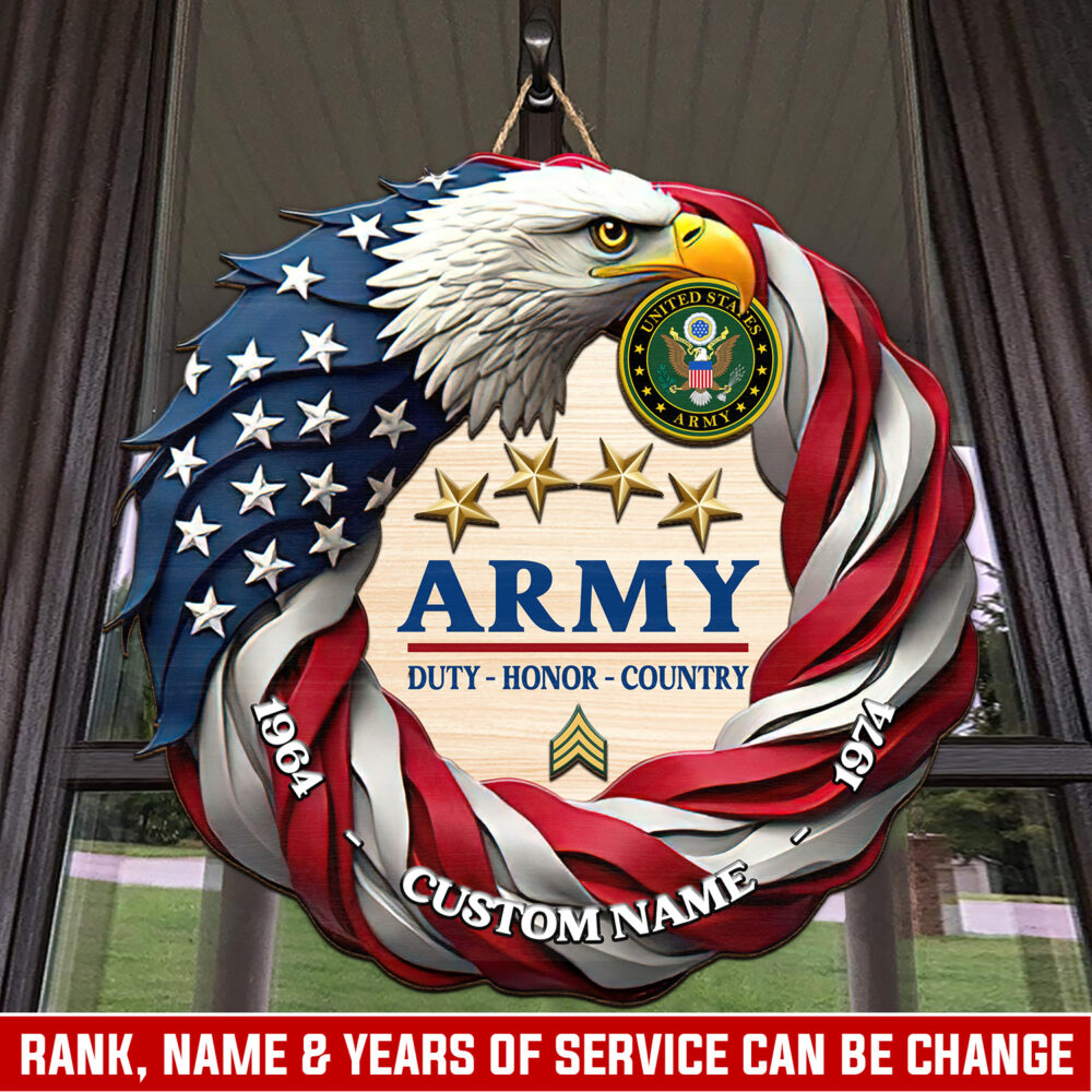 US Army, No One Fights Alone - 2 Layers Wooden Sign 12x12in