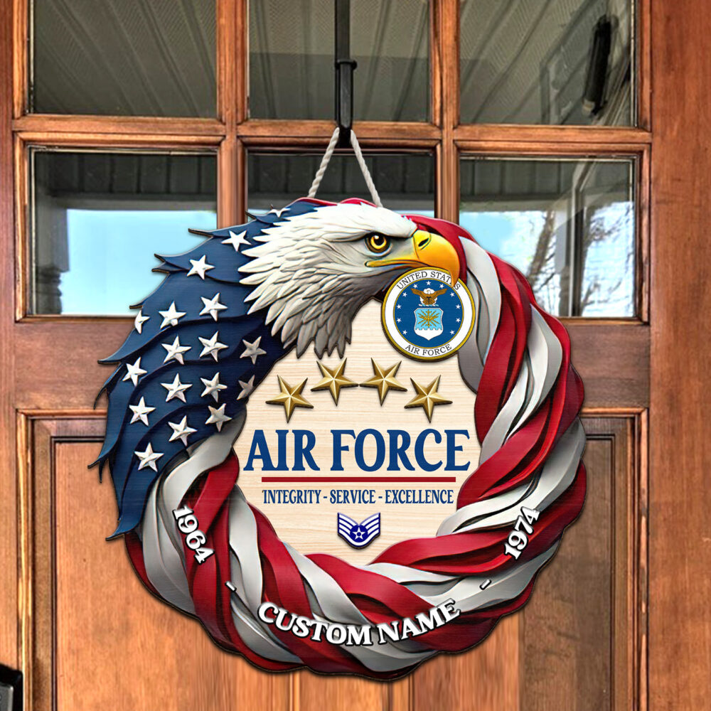US Air Force, Thank a Veteran - 2 Layers Wooden Sign 12x12in - Image 2