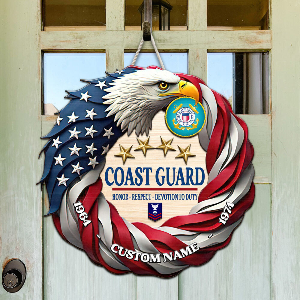 US Coast Guard, Proud To Have Served - 2 Layers Wooden Sign 12x12in - Image 3