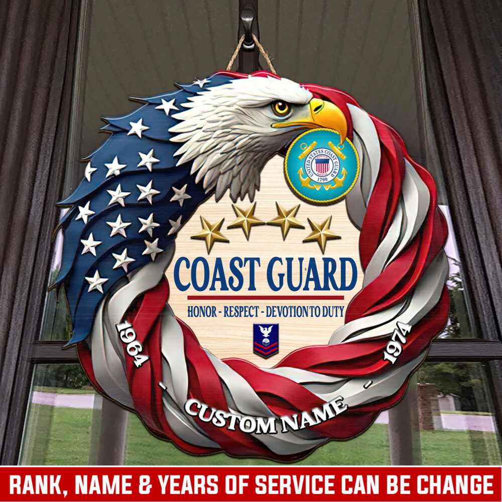 US Coast Guard, Proud To Have Served - 2 Layers Wooden Sign 12x12in