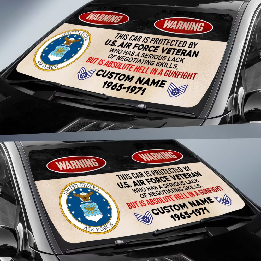 US Air Force , Proud Veteran - Car Sun Shade - Image 2