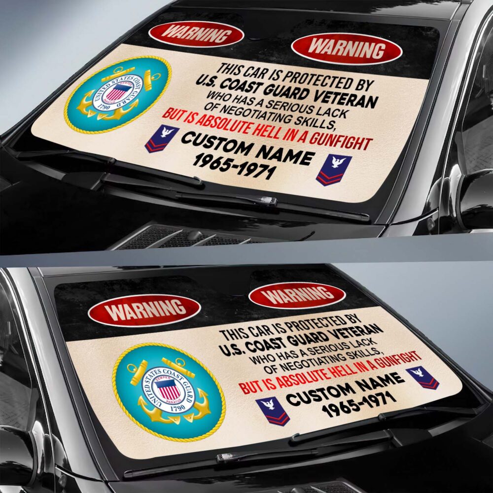 US Coast Guard, Second To None - Car Sun Shade - Image 2