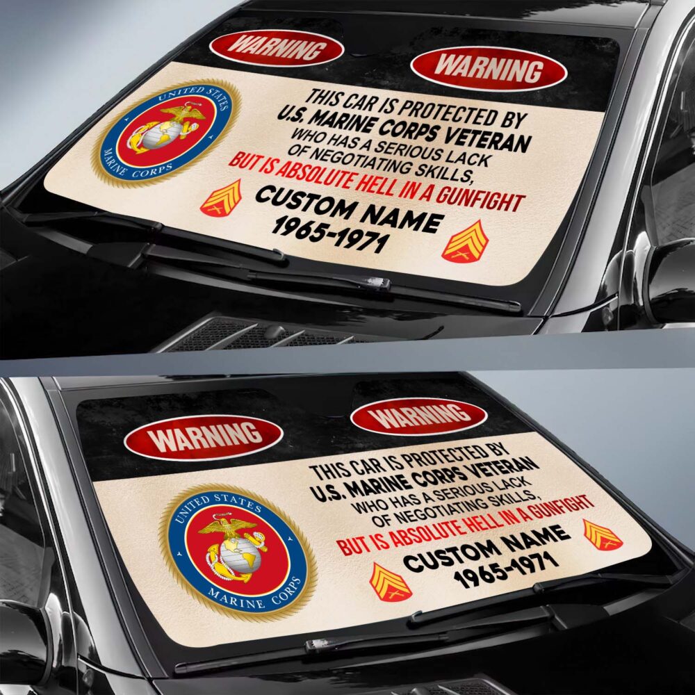 US Marine Corps, E 8 Marines First Sergeant - Car Sun Shade - Image 2