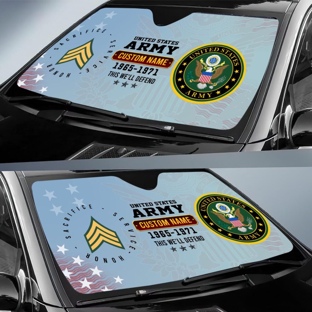 US Army, E 3 Army Private First Class - Car Sun Shade - Image 2