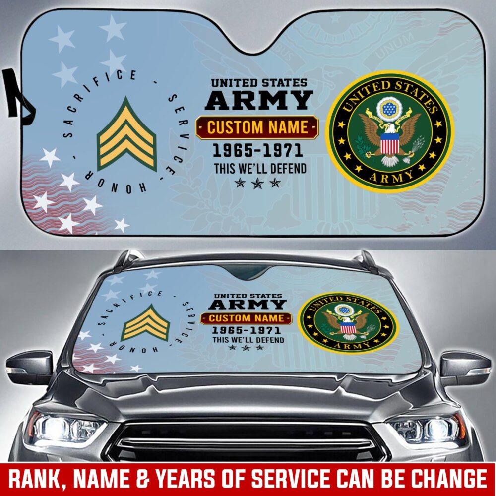 US Army, E 3 Army Private First Class - Car Sun Shade